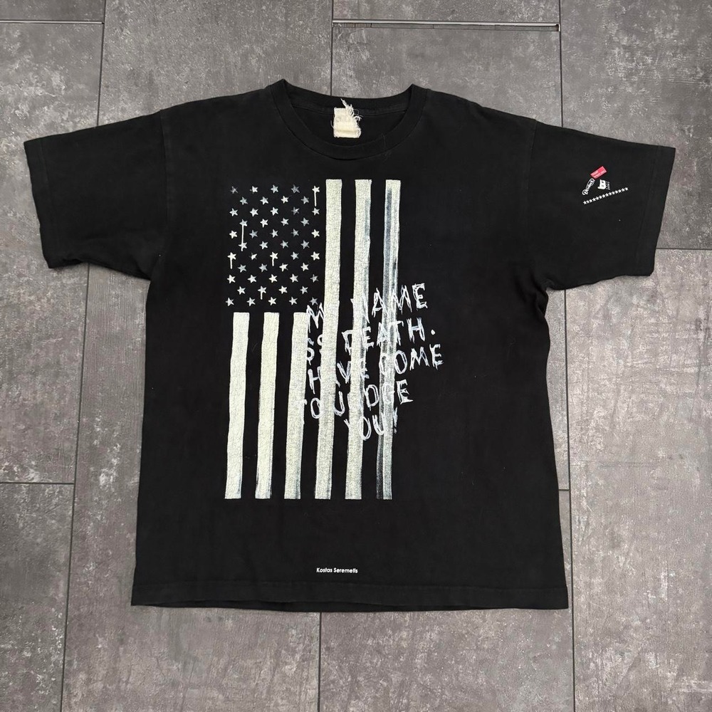 kostas seremetis x bape x devilock japan american flag rare t shirt size large